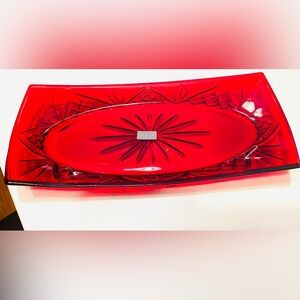 Dublin Collection Red Crystal Tray